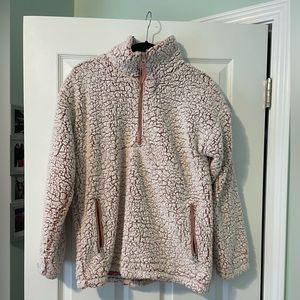 Forever 21 Sherpa Pullover Quarter Zip